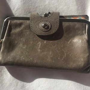 HOBO the original taupe color leather wallet